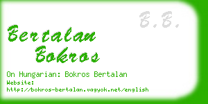 bertalan bokros business card